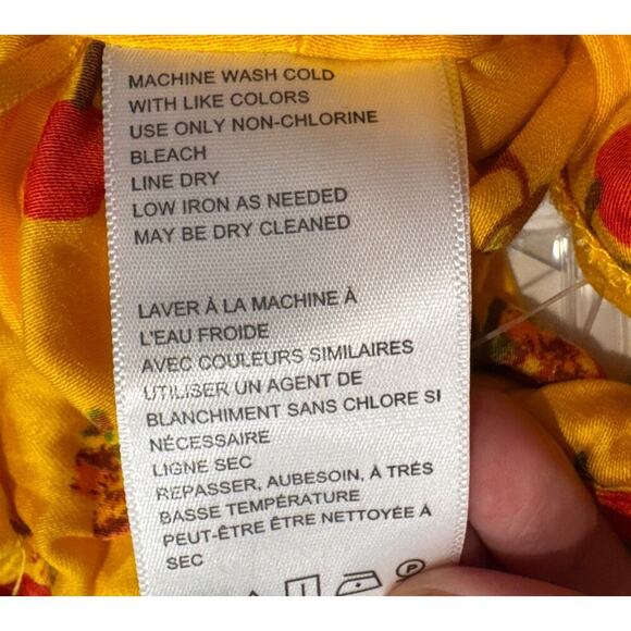 Urban Outfitters XS Jade Scarf Cami Yellow Cherry Print Tie Back Crop Top Tank - Picture 7 of 7